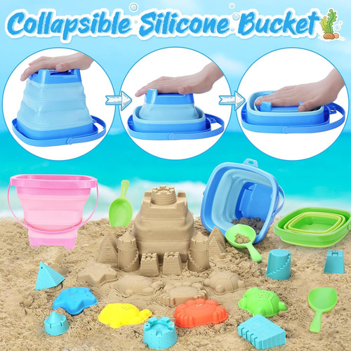 Juego De Cubos Y Palas De Arena Plegables Para Niños