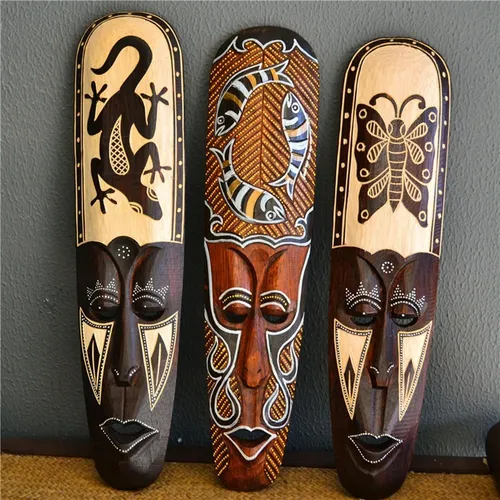 Máscaras Africanas Talla De Madera Colección Aborigen Yy