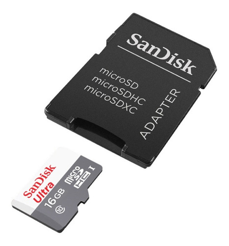 Memoria Micro Sd 16gb Sandisck Ultra Clase 10 Vel 48 Mb/s