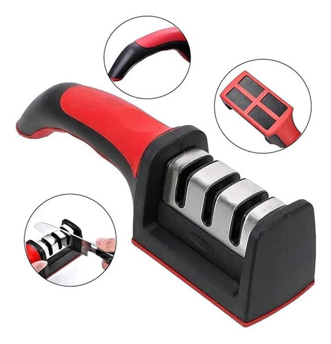 Afilador De Cuchillos Y Tijeras Profesional Manual 3 En 1