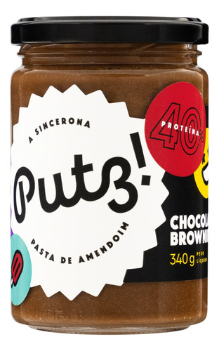 Pasta de Amendoim Chocolate Brownie Putz! Vidro 340g