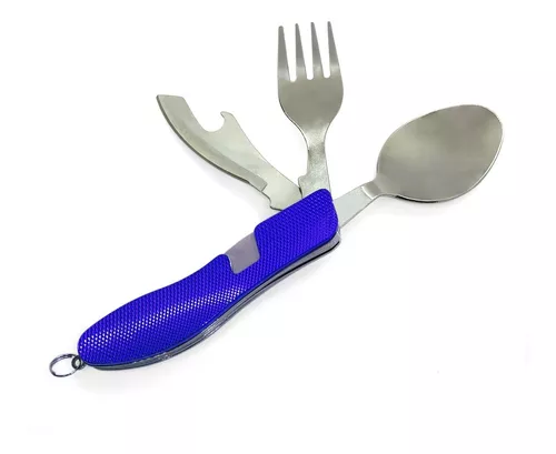 3 Piezas Cubiertos Para Llevar, Witbicg Cubiertos Camping Estuche Cubiertos  Para Llevar Al Trabajo Cuchara Tenedor Cuchillo Adecuado Para Camping