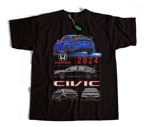 Remera Honda Civic Calidad Premium Estampa Grande Dtf