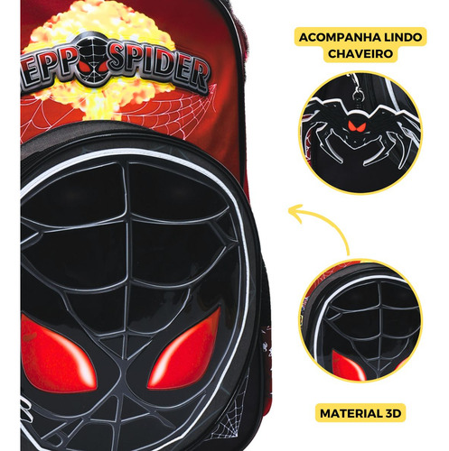 Mochila Costas Super Spider Escolar Aranha Cor Vermelho