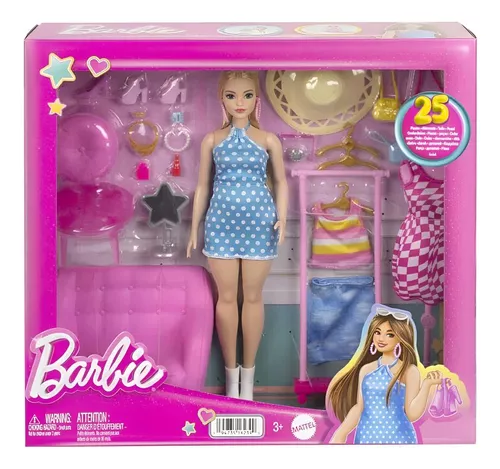 Barbie Guarda Roupa De Luxo Com Boneca Hjl66 Mattel