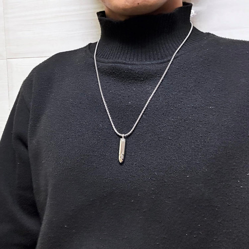 Vbsut Collares Con Colgantes De Bala De Acero Inoxidable Y