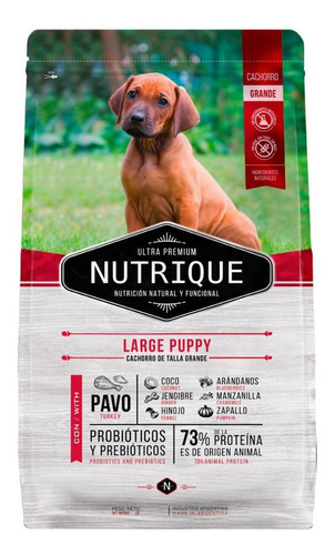 Alimento Nutrique Large Puppy para perro cachorro de raza grande sabor cerdo y pollo en bolsa de 15kg