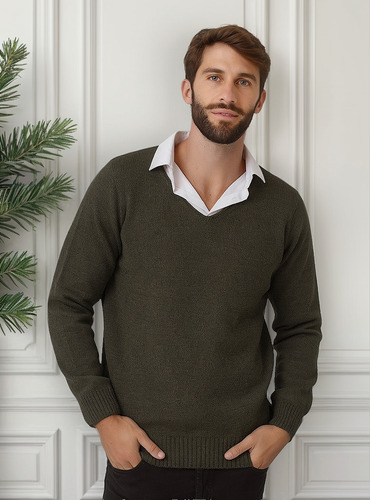 Sweater Hombre Tejido Cuello En V Mauro Sergio Art. 420