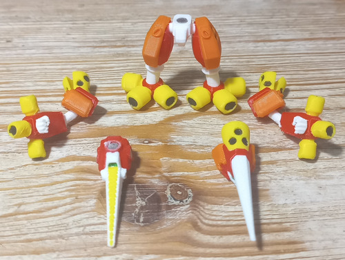 Medabots Arc Beetle Desarmable Impresion 3d Pixelados_