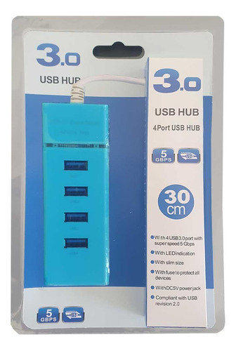 Hub Usb 3.0 4 Portas Super Speed 5gbps Slim Indicador Led