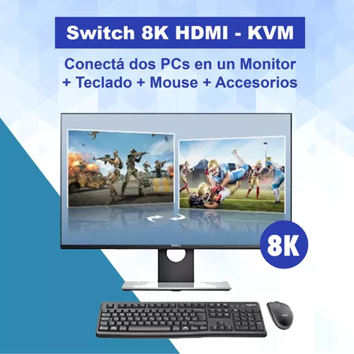 Conmutador Kvm 2 Entradas 1 Salida 8k Hdmi Megan Tech Switch