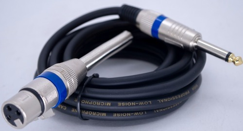 Cabo Microfone E Violão Mono Xlr / P10 5 Metros Dourado