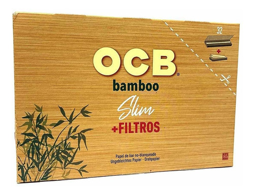 Caixa Seda Ocb Folha Bamboo Piteira De Papel King Size Slim