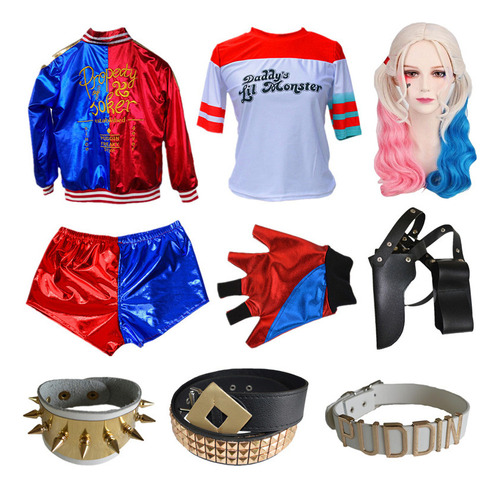 Disfraz De Harley Quinn De Suicide Squad, 9 Piezas, Accesori