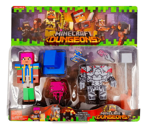 Muñecos Minecraft Set Mediano Juguete Araña Esqueleto Bros