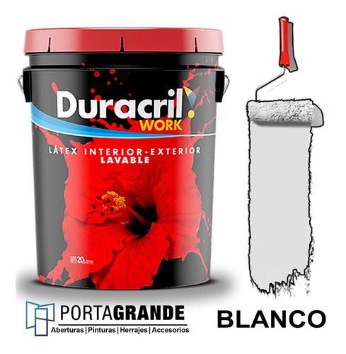 Imagen 1 de 8 de Pintura Latex Work Int/ext Duracril 10 Lts
