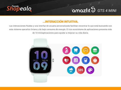 Smartwatch Reloj Inteligente Amazfit Gts 4 Mini Blue Mint -*