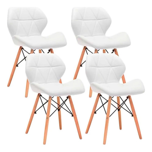 Set 4 Sillas Tipo Eames Tapizada Acolchonada Comedor Moderno