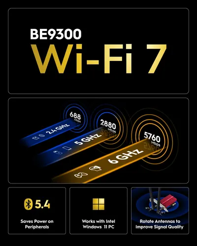 Cudy Tarjeta Wifi 7 Be9300 Pcie 6 Ghz Bluetooth 5.4