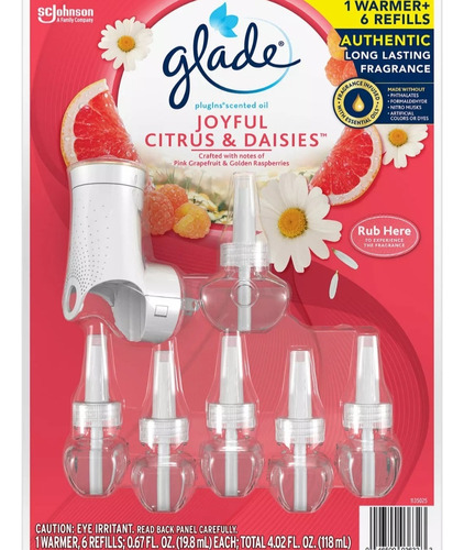 Set De 6 Ambientadores Más 1 Difusor Marca Glade 