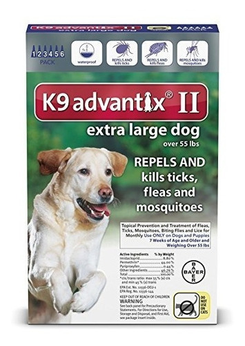 Advantix Ii K9 Azul - 6 Meses De Tratamiento Para Perros Muy