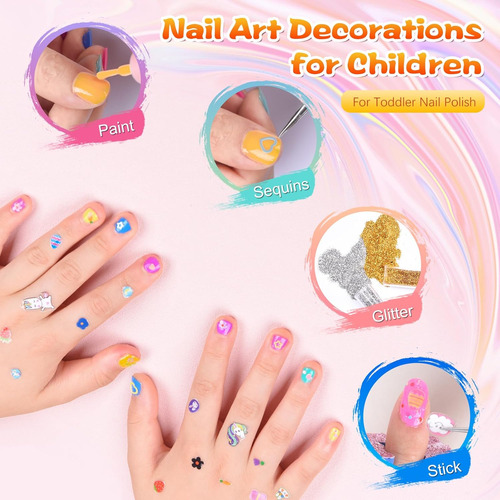Juego De Esmaltes De Uñas Para Niños, No Tóxicos, A Base De