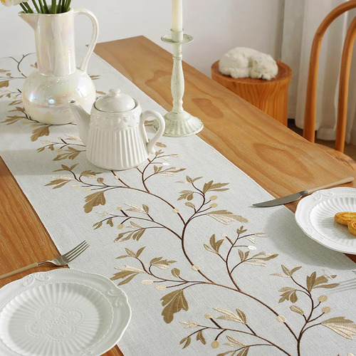 Mantel De Algodón Y Lino Con Borla Para Mesa