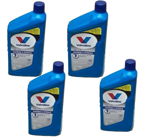 Aceite Náutico Valvoline 2t Tc-w3 Made In Usa 4 Unidades