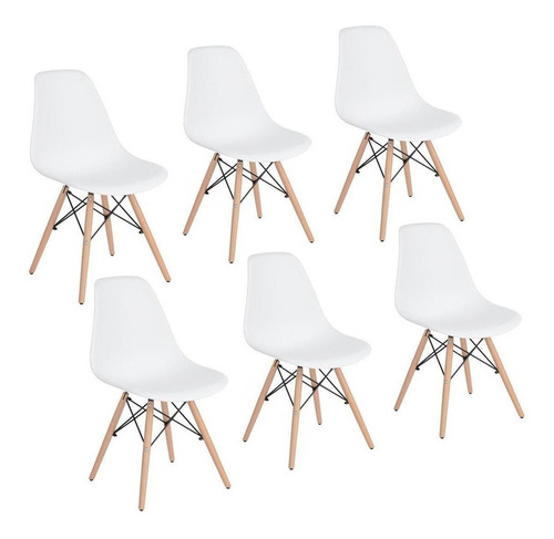 Cadeira de jantar The Shop Home Eames, estrutura de cor  branco, 6 unidades