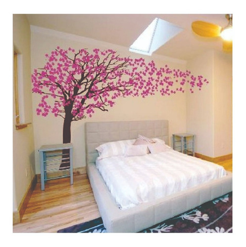 Imagem 1 de 5 de Adesivo De Parede Para Sala Arvores Flores Cerejeira Sakura