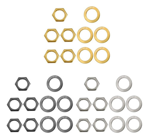 5 X Con Tuercas Con Arandela Para Guitarra Eléctricas Oro
