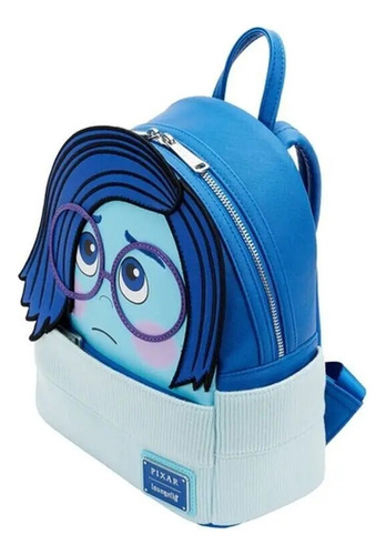 Mochila Pequeña Intensamente 2 Tristeza Genuina Loungefly Color Azul