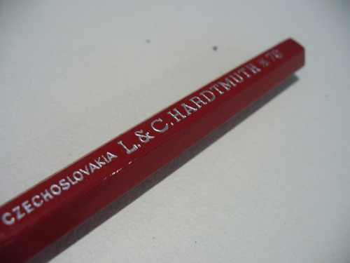 Antiguo Lápiz De Trazo Grueso Rojo L & C. Hardtmuth N° 70
