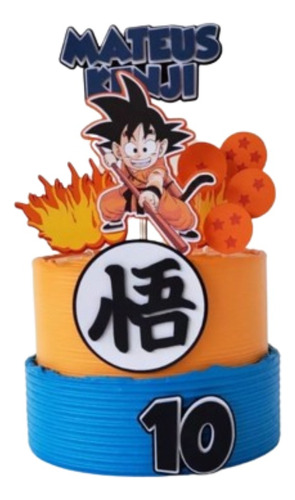 Adorno Dragon Ball Goku Vegeta Cake Topper Cumpleaños Deco