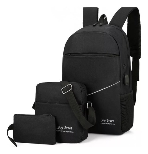 Set Mochila Para Notebook Con Morral Y Neceser Incluye Usb  