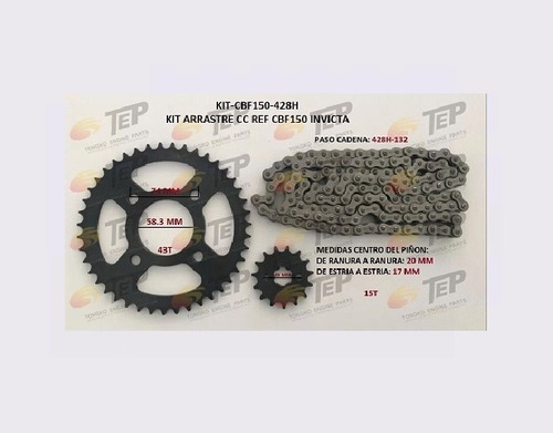 Kit Arrastre  Cbf150 / Invicta 428h