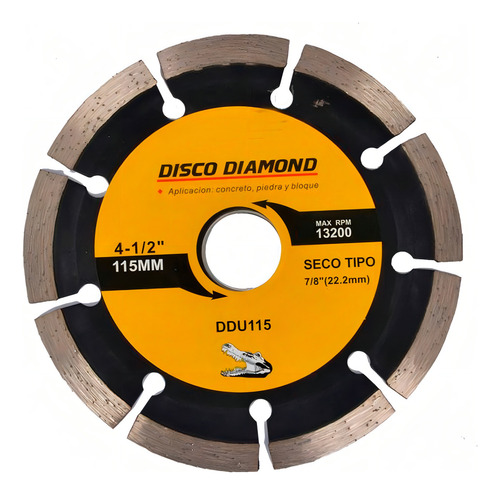 Disco de corte de diamante segmentado de 4.1/2" y 115 mm