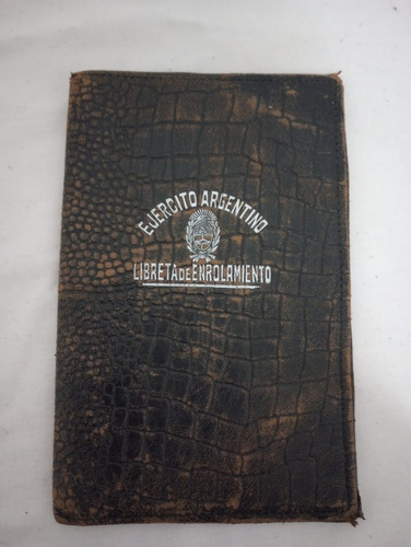 Antigua Funda Libreta Enrolamiento Ejército Argentino (cuero