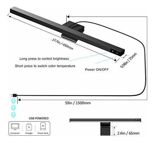 Lampara Led Lectura Electronica Para Monitor Ordenador 3