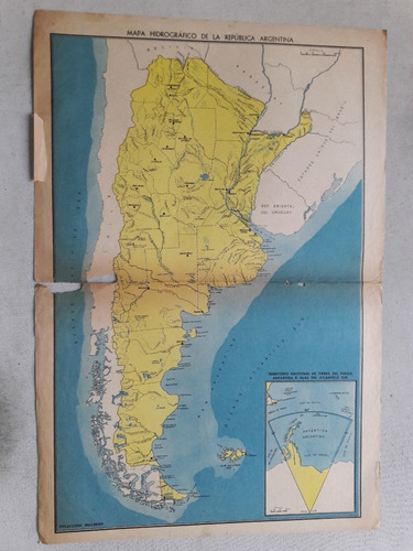 Lamina Billiken Mapa Hidrografico De La Republica Argentina