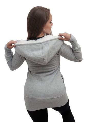 Imagen 6 de 9 de Campera Buzo Hoodies Mujer Hoddie Corderito Camperon A01