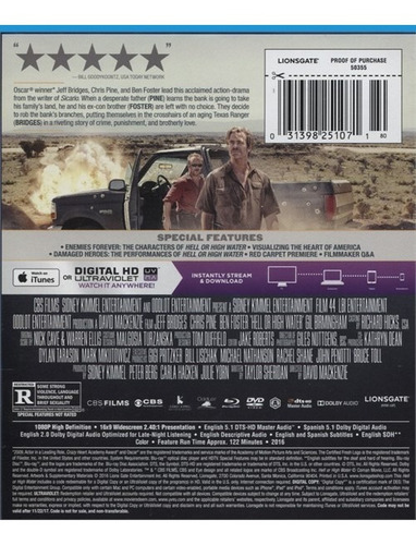 Imagen 2 de 3 de Blu-ray + Dvd Hell Or High Water / Sin Nada Que Perder