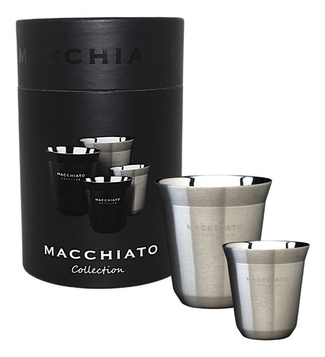 Pocillo Macchiato Set De 2 Tazas De 80ml Plateado