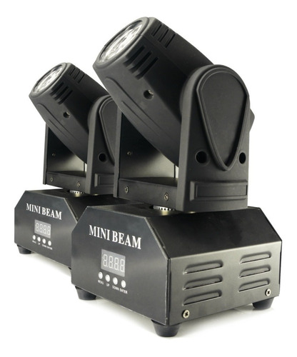 Kit 2 Mini Beam Moving Head Led 12w Cree Rgbw Dmx Strobo Pro