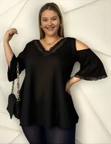 Comprar Blusa Remera Encaje Plus Talle Grande Especial
