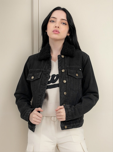 Chamarra Para Mujer Quarry Denim Con Sherpa