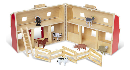 Granja de Madera Plegable Melissa & Doug Fold and Go con 7 Figuras de Animales