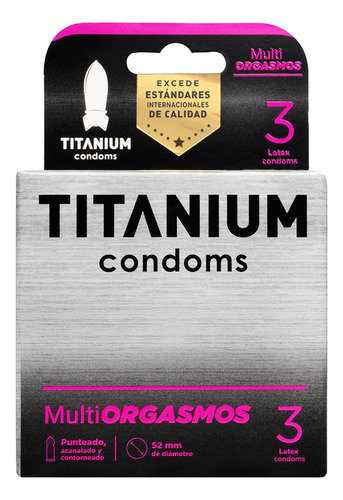 Estuche Condon Titanium Multiorgasmos X3