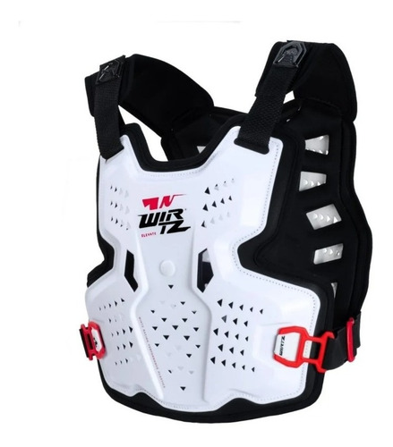 Pechera Motocross Enduro Wirtz Elevate Blanco Rojo