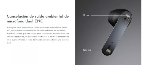 Auriculares Inalambricos Bluetooth Imiki Mt1 Tactil Gris